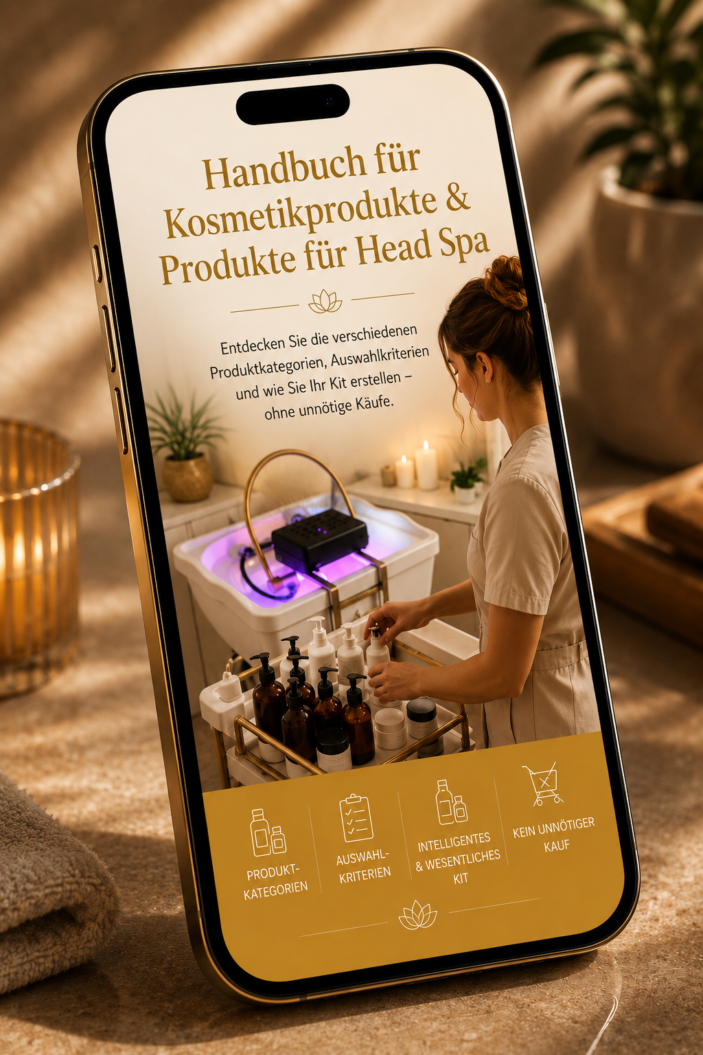 Handbuch für Kosmetik & Produkte für Head Spa