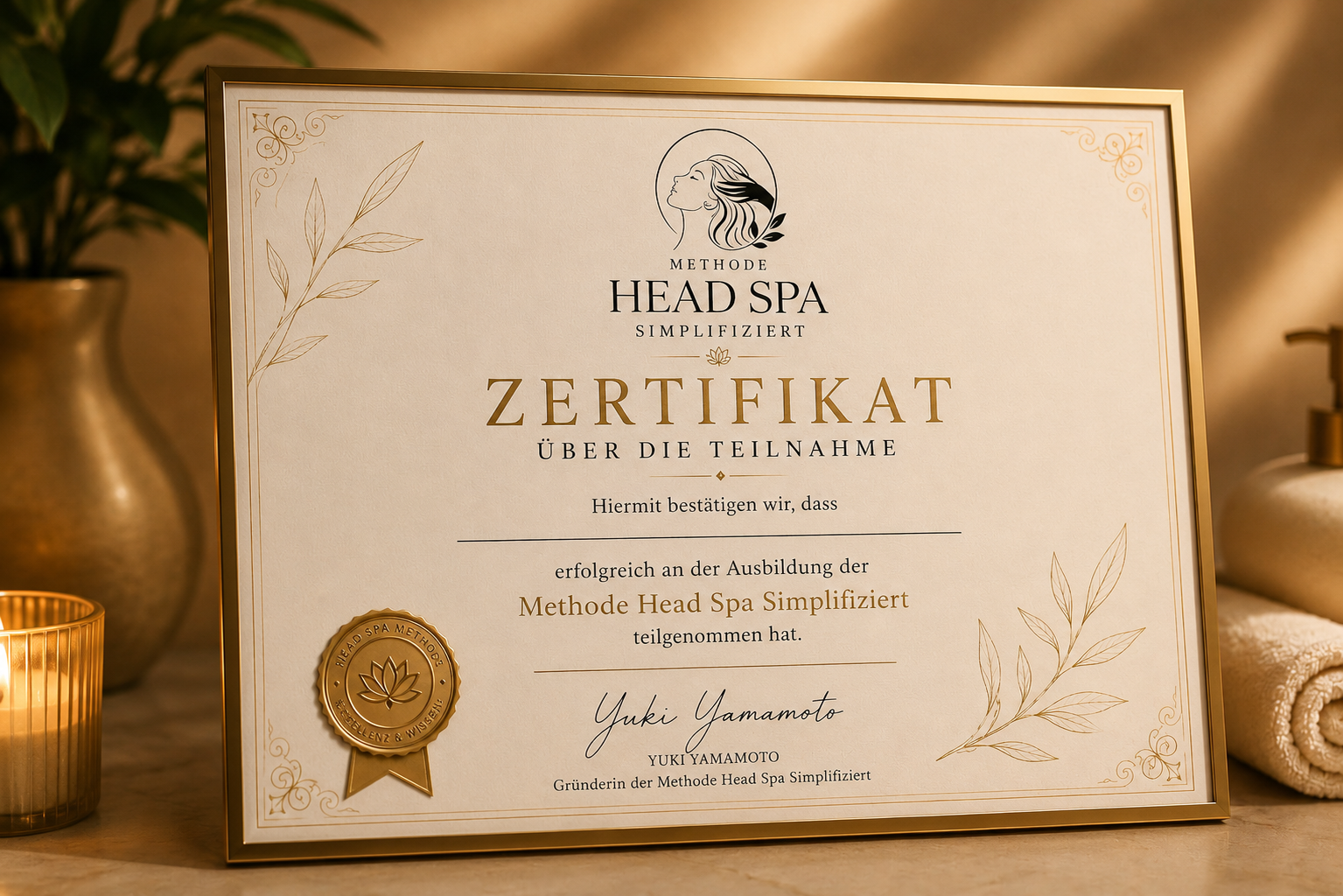 Zertifikat Head Spa Vereinfacht
