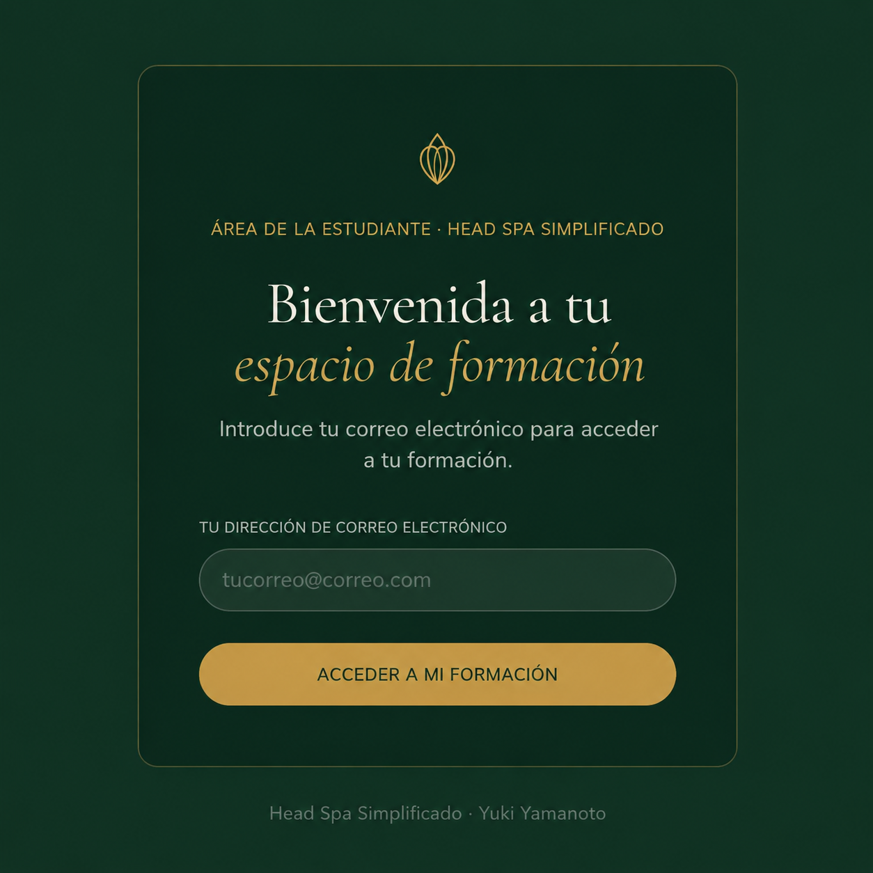 Área de miembros Head Spa Simplificado